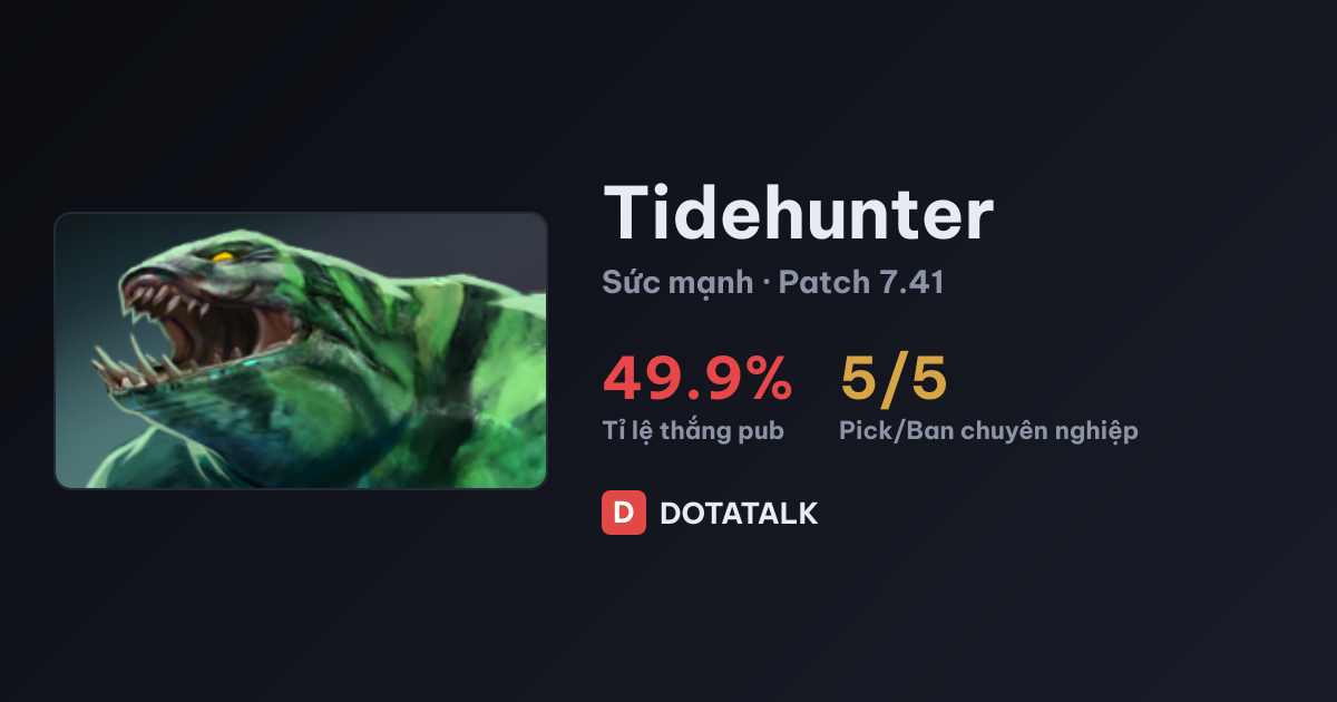 Thẻ chỉ số Tidehunter Dota 2