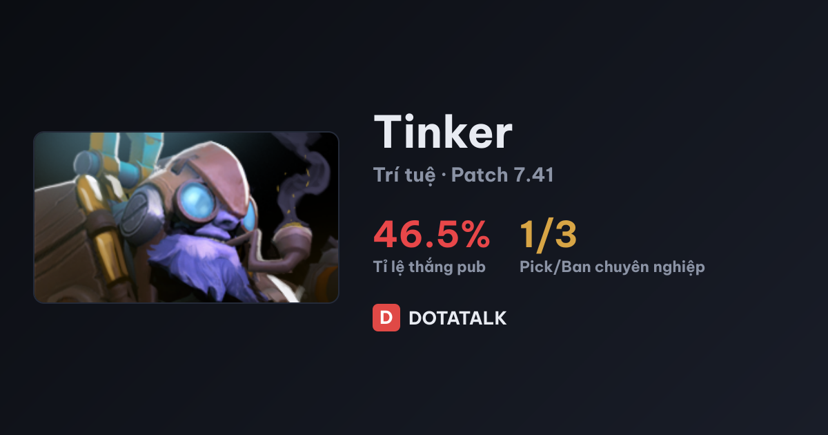 Chỉ số Tinker Dota 2
