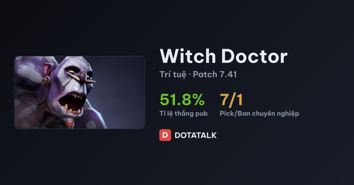 Chỉ số Witch Doctor dota 2