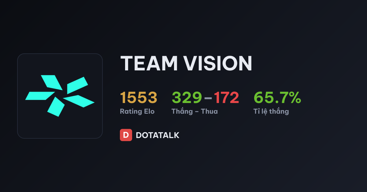 Thẻ thành tích và thông số của TEAM VISION