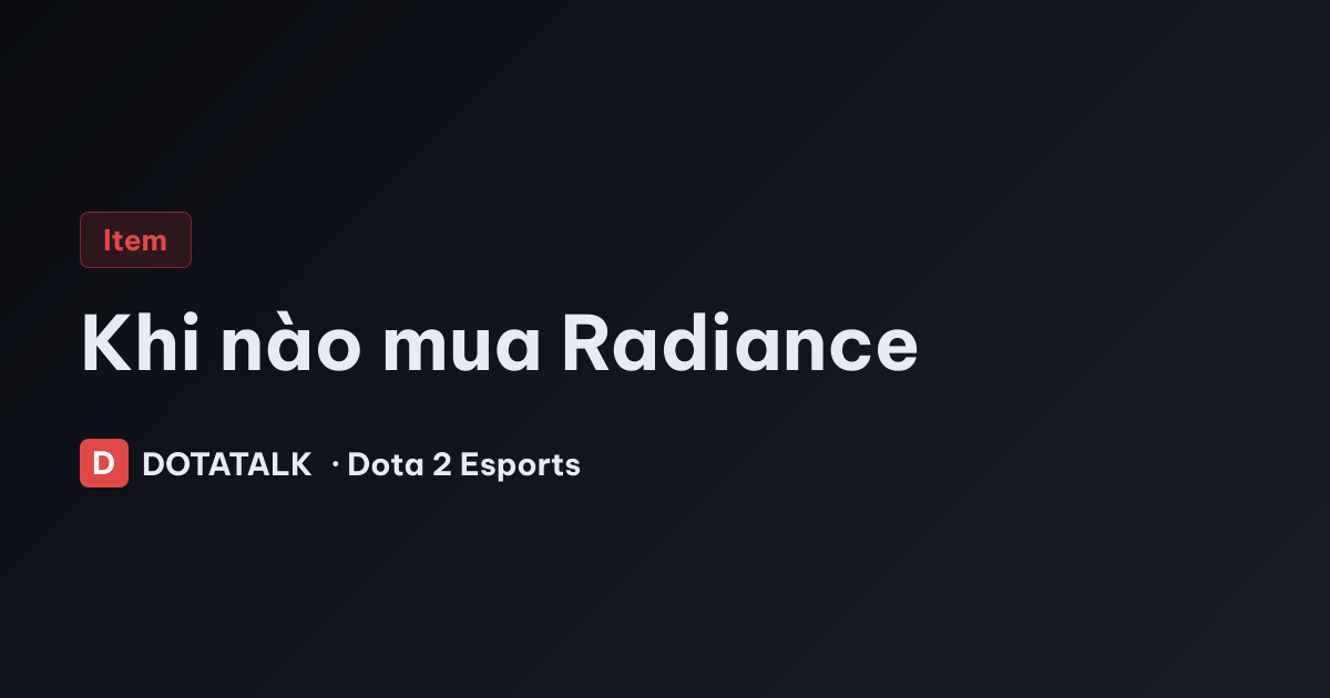 Khi nào mua Radiance
